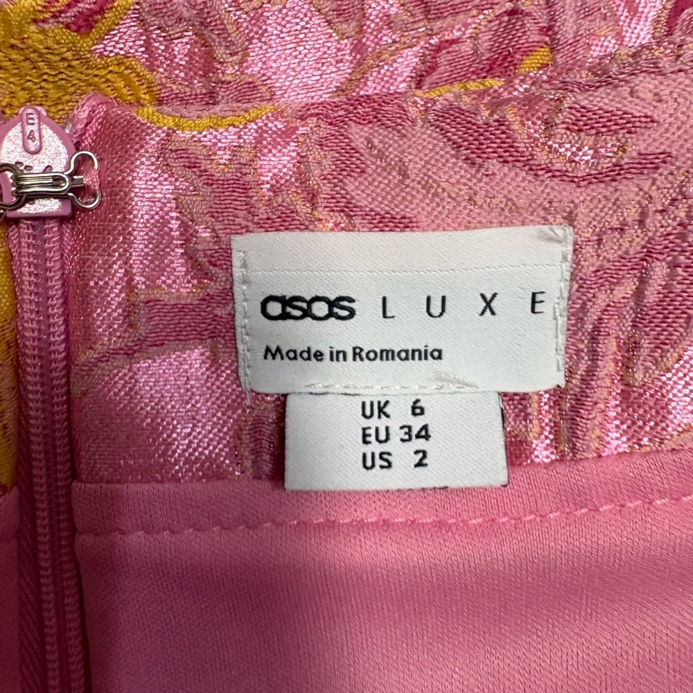 ASOS Pink and Yellow Floral Ruffle Mini Skirt - Picture 9 of 10